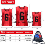 Sports Pinnies-Numbered Practice Vest Pennies for Soccer Basketball Jersey Bibs -Set of 12/Youth Adults Team Blue+Red