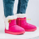 (size 21-35 6 Colors Winter Children Thick Warm Shoes Cotton Padded Suede Buckle Girls Boys Snow Boots Kids Shoes