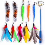 11pcs Replacement Cat Feather Toy Set Feather Replacement Head Retractable Cat Stick Cat Products