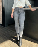 New Design Skinny Braided Jeans High Waisted Stretch Skinny Jeans Fitted, Shapely, Fashionable Denim Pants