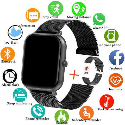For Xiaomi Huawei IOS 2024 New Smart Watch Men Women Heart Rate Blood Pressure Fitness Tracker Bluetooth Call Smartwatch Man
