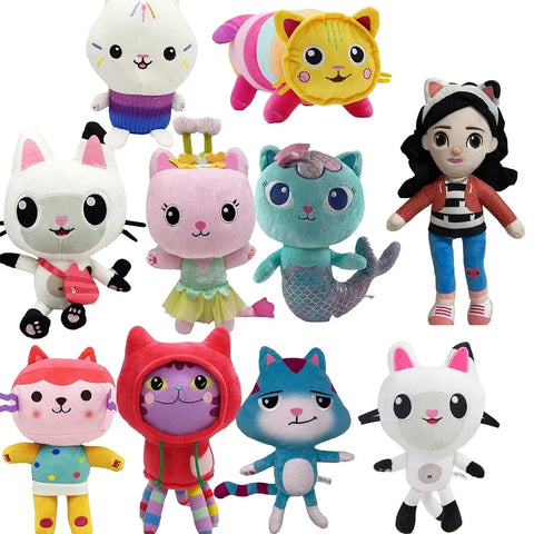 Newest 10 stlyes Gabby Dollhouse Plush Toy Mercat Cartoon Stuffed Animals Mermaid Cat Plushie Doll Kids Birthday Christams Gifts