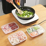 4 Grids Food Storage Box Portable Compartment Refrigerator Freezer Organizers Sub Packed Meat Onion Ginger Clear Kitchen Tool