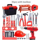 Kids Toolbox Kit Educational Toys Simulation Repair Tool Toys Drill Plastic Game Learning Engineering Pretend Play Toys For Boy