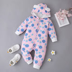 2021 New Cute BABY Newborn Baby Boy Girl Clothes Long Sleeve Hoddies Bear Zipper Baby Romper Clothes Autumn Winter Wear 0-18M