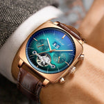 watch men luxury mechanical automatic chronograph Square Large Dial Watch Hollow Waterproof 2020 New mens fashion watches swiss