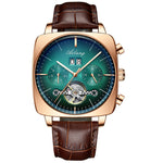 watch men luxury mechanical automatic chronograph Square Large Dial Watch Hollow Waterproof 2020 New mens fashion watches swiss