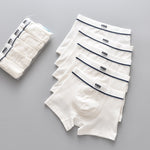 5pcs/pack Boys Underwear Pure White Color Short Boxers Teenage School Boys Panties Breathable Underpants for Kids Child Clothes