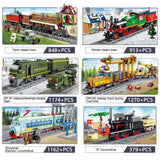 City High-Tech Train Harmony High-speed Rail Electric Motor Military Car Building Blocks RC Track Bricks Kid Toy