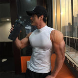 Compression Gym Sleeveless Shirt Workout Tank Top Men Bodybuilding Tight Clothing Fitness Mens Sports Vests Muscle Man Tank Tops