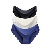 Women Seamless Panties Ice Silk Underwear Ruffle Panties Underpants Sexy Lingerie Seamless Smooth Briefs