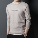 New Fashion Brand Designer Knit Pullover Sweater Men Crew Letter Printed Slim Fit Autum Winter Navy Casual Jumper Men Clothes