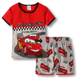 Summer Children Pajamas Short Sleeve T Shirt+Shorts Sets Kid Pyjamas Boy Girl Pijamas Cartoon Spiderman Elsa Baby Sleepwear Suit