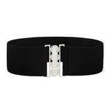 2021 Chic Design Wide Belts Womens Ladies Faux Leather Wide Stretch Elastic Pin Buckle Cinch Waist  Dress Belts Decorate