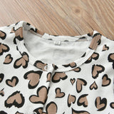 2Pcs Newborn Baby Girls Clothes Set Cotton Hearts Print Infant Long Sleeve Jumpsuit+Headband Toddler Girls Clothing