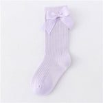 Solid Children Socks With Bows Cotton Baby Girls Socks Soft Toddlers Long Socks For Kids Princess Knee High Socks for Girls 2020