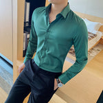 British Style Long Sleeve Shirt Men Clothing Fashion 2021 Autumn Business Formal Wear Chemise Homme Slim Fit Camisa Masculina