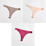 3Pcs Women&#39;s Thongs Seamless Underwear For Women Sexy Sports Panty Female T-back G-string Ice Silk Ladies Underpants BANNIROU