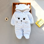2021 Autumn Winter Baby Romper Baby Girls Cotton Hooded Overalls For Baby Boys Rompers Infant Jumpsuit Kids Newborn Baby Clothes