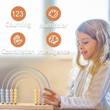 Children Wooden Montessori Abacus Toys Set Kids Early Math Learning Toy Counting Calculating Beads Abacus Intelligence Game Gift