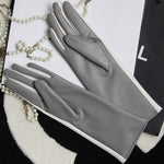 Clashing Colors 28cm Women Genuine Leather Gloves Quality Elegant Autumn Winter Trendy Female Glove Simple Sheepskin Gloves