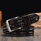 New Braided Belt for Men&#39;s Woven Belt Luxury Genuine Leather Cow Straps Hand Knitted Designer Men for Jeans Girdle Male Belts