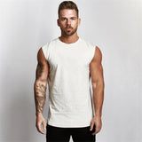 Summer Compression Gym Tank Top Men Cotton Bodybuilding Fitness Sleeveless T Shirt Workout Clothing Mens Sportswear Muscle Vests