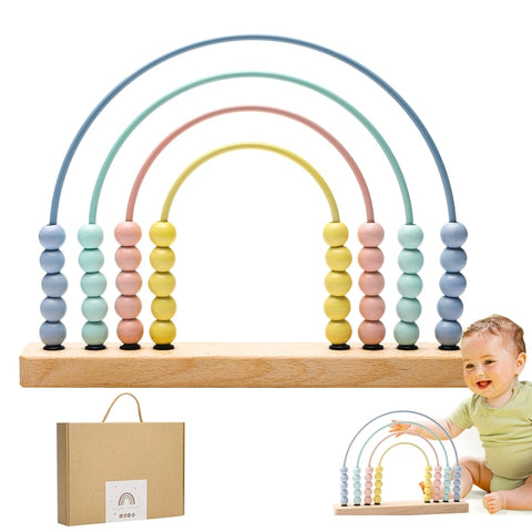 Children Wooden Montessori Abacus Toys Set Kids Early Math Learning Toy Counting Calculating Beads Abacus Intelligence Game Gift