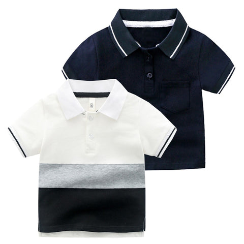 Elegant Summer Children Polo Shirt High Quality Boys Tshirts Cotton Fabric Tops Tees Kids Clothes