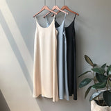 Spring summer 2023 Woman Tank Dress Casual Satin Sexy Camisole Elastic Female Home Beach Dresses v-neck camis sexy dress