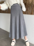 TIGENA Knitted Long Maxi Skirt Women 2022 Fall Winter Casual Solid Thick Warm A Line High Waist Ankle Length Skirt Female Ladies