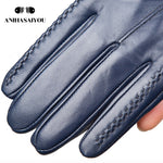 Multicolor women&#39;s gloves,50cm long leather gloves,sheepskin women&#39;s leather gloves,Keep warm women&#39;s winter gloves-2226C