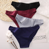 4PCS/Set Women&#39;s cotton briefs Sexy Low Waist Female Underpants Elasticity Comfortable Underwear Women&#39;s panties Lingerie M-XXL