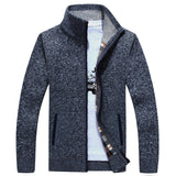 2022 Autumn Winter Men&#39;s Sweater Coat Faux Fur Wool Sweater Jackets Men Zipper Knitted Thick Coat Warm Casual Knitwear Cardigan