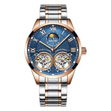 AILANG Original Design men&#39;s Double Flywheel Automatic Mechanical Watch Fashion Leisure Business Luxury Clock