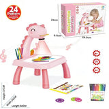 Children Drawing Toy Mini Led Projector Art Drawing Table Toys Painting Board Desk Educational Learning Paint Tools Toy For Kids