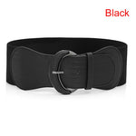 2021 Chic Design Wide Belts Womens Ladies Faux Leather Wide Stretch Elastic Pin Buckle Cinch Waist  Dress Belts Decorate