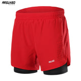 ARSUXEO Men&#39;s Running Shorts Outdoor Sports Training Exercise Jogging Gym Fitness 2 in 1 with Longer Liner Quick Dry Workout
