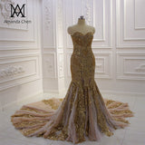 robe de mariée Strapless Lace Appliques Champagne Wedding Dress 2023