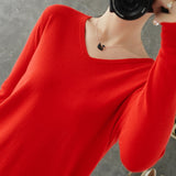 Women Sweater Autumn Winter V-neck Knitwear Long Sleeve Loose Cashmere Sweater Pullovers Lady Cheap Quality Jumper Knitted Tops