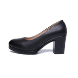 TIMETANGJob Interview Black Shoes Work Dress Round Head 35-43 Women&#39;s Pumps Thick Heels Large SizeE1328