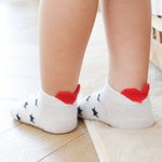 5Pairs/lot 0-2Y Cute Lovely Short Baby Socks Red Heart for Girls Cotton Mesh Cute Newborn Boy Toddler White Sock