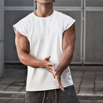New Gyms Bodybuilding Slim Shirts sleeveless O-neck Sleeves Cotton Tee Tops Clothing Men Summer Workout Fitness Brand T-shirt