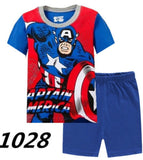 Summer Children Pajamas Short Sleeve T Shirt+Shorts Sets Kid Pyjamas Boy Girl Pijamas Cartoon Spiderman Elsa Baby Sleepwear Suit