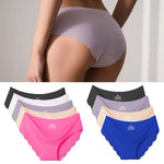 3Pcs Women&#39;s Seamless Panties Solid Ultra-thin Underwear Women&#39;s Sexy Low-Rise Ruffles Briefs Lingerie Underpants High Quality
