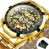 Winner Watch Men Skeleton Automatic Mechanical Watch Gold Skeleton Vintage Man Watch Mens Watches Top Brand Luxury часы мужские