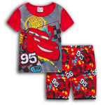 Summer Children Pajamas Short Sleeve T Shirt+Shorts Sets Kid Pyjamas Boy Girl Pijamas Cartoon Spiderman Elsa Baby Sleepwear Suit