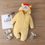 2021 New Cute BABY Newborn Baby Boy Girl Clothes Long Sleeve Hoddies Bear Zipper Baby Romper Clothes Autumn Winter Wear 0-18M