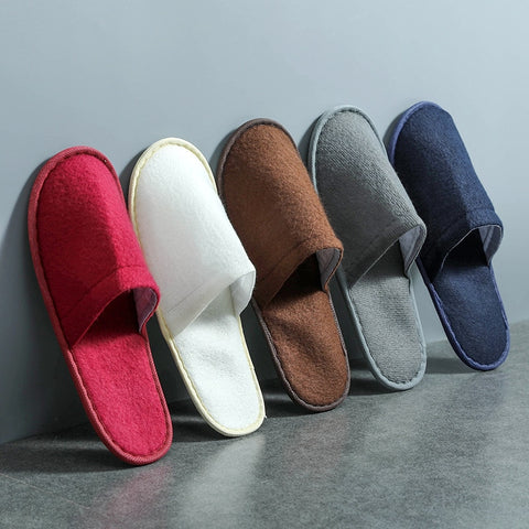 5 Pairs Disposable Slippers Hotel Travel Slipper Sanitary Party Home Guest Use Men Women Unisex Closed Toe Shoes Salon Homestay