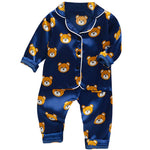 Children's pajamas set Baby suit Kids Clothes Toddler Boys Girls Ice silk satin Cartoon printing Tops Pants Set home Wear